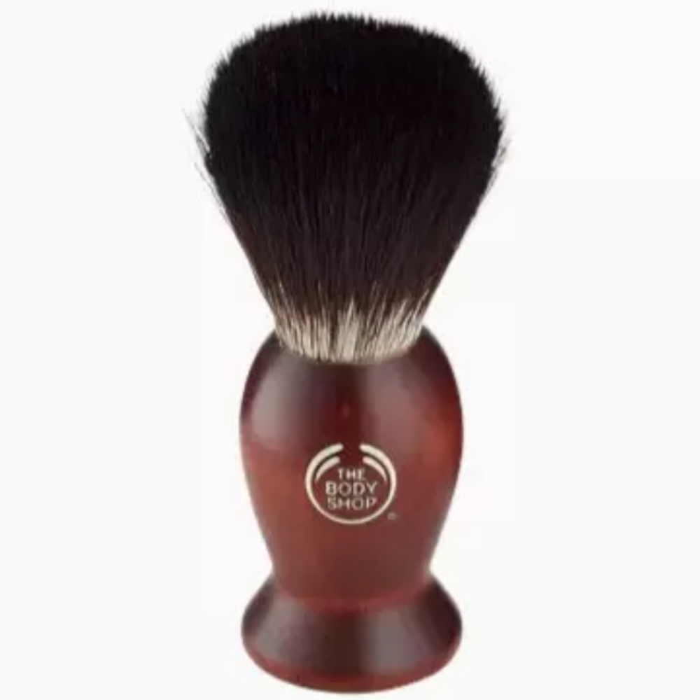 The Body Shop Men's Wooden Handle Shaving Brush Grooming Brown Shave